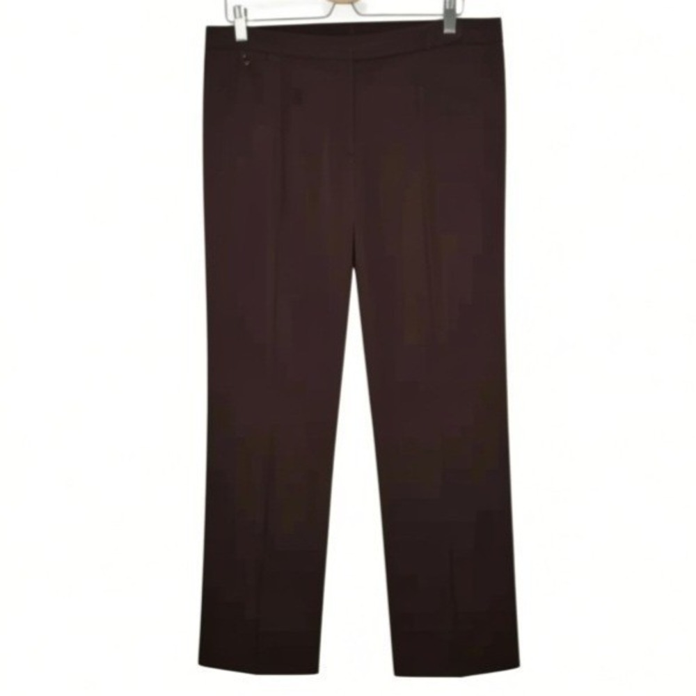 VTG FACONNABLE Straight Leg Trousers Brown Women's 16 Mid Rise Classic Y2K Pants